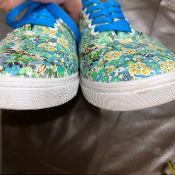 New Vans Authentic Ditsy Floral Blue green lace up Sneakers women’s 8.5 men’s 7 - Picture 4 of 8
